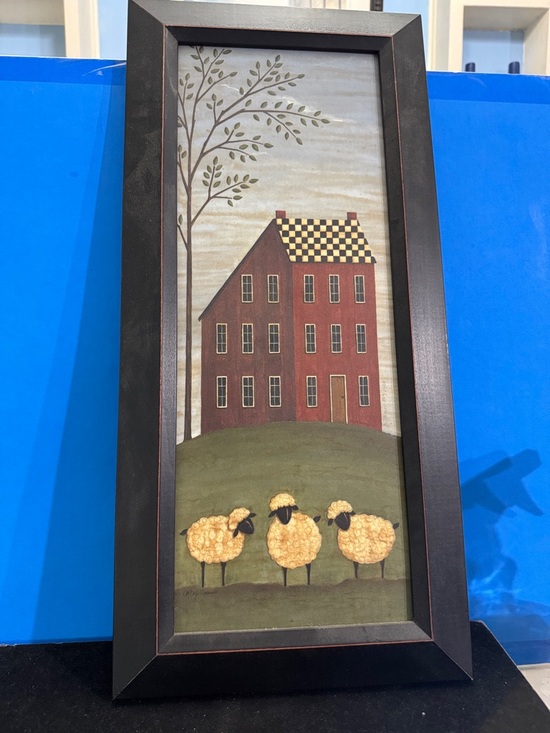 Deb Strain Other - Rustic Farmhouse Wall Art with Sheep and House